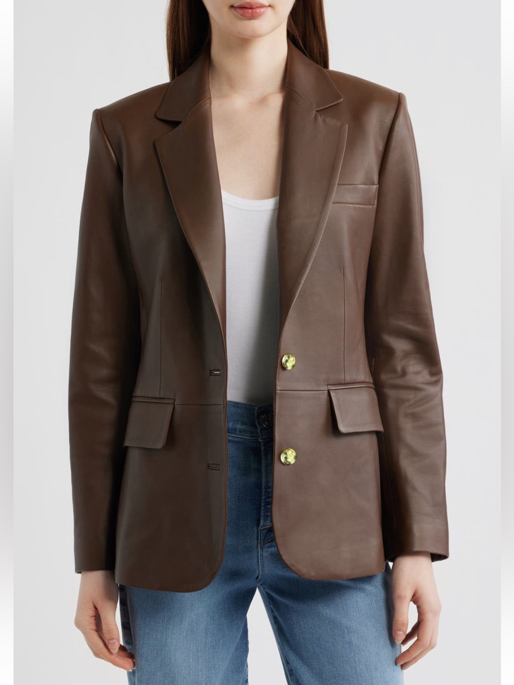 Rag & bone Brown Archer Leather Blazer Jacket NWT - Picture 2 of 10